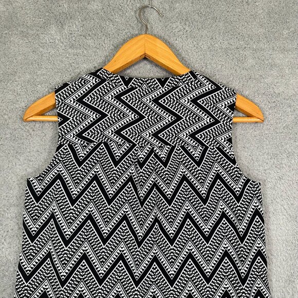 Talbots Black & White Button Down Blouse - Picture 4 of 10